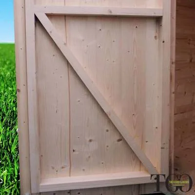 Abri de jardin en bois adossé Jack 2 x 1 m pour outils, porte double vitrée, 198 x 98 cm, détail