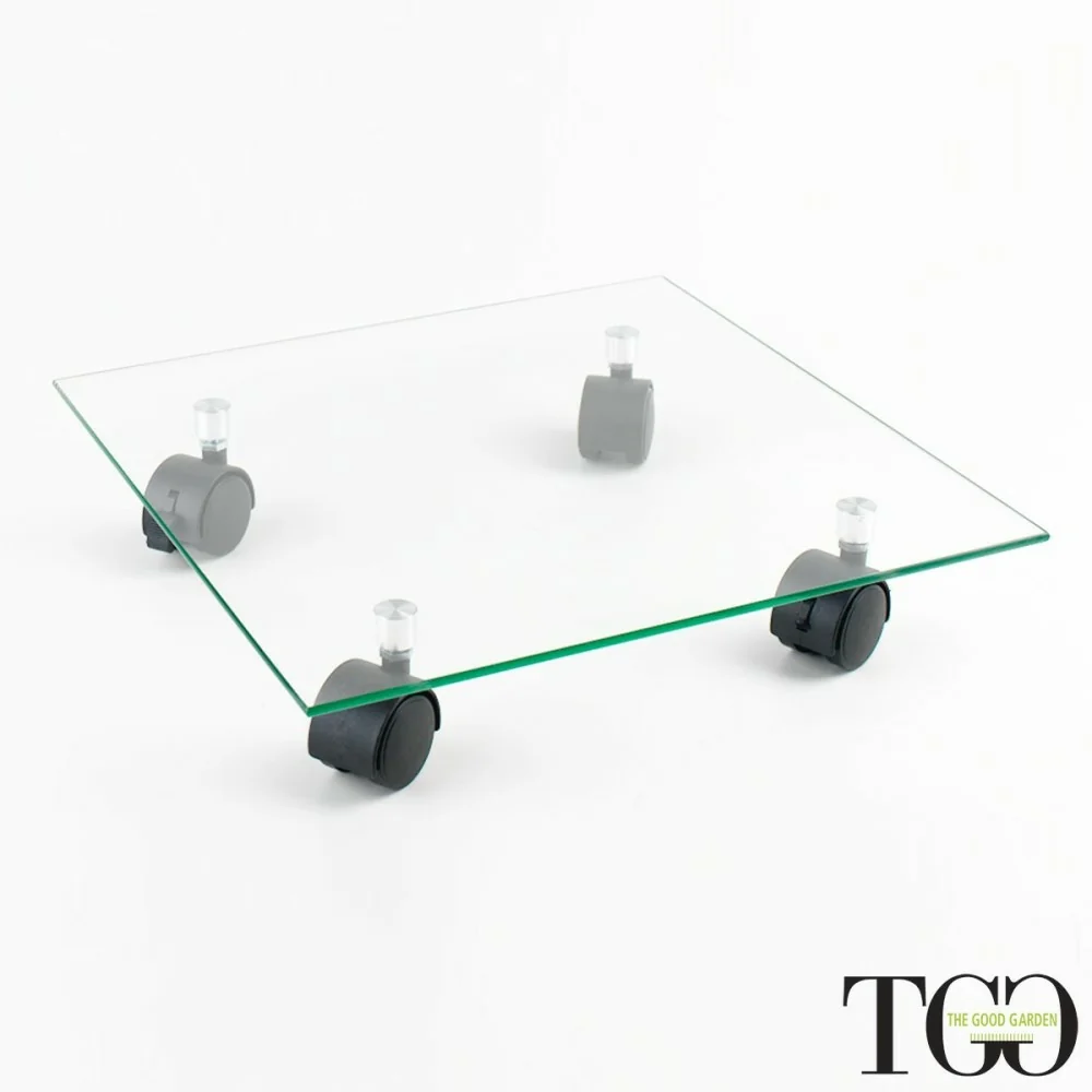 Soucoupe en verre à roulettes 35 x 35 cm ALICE-V