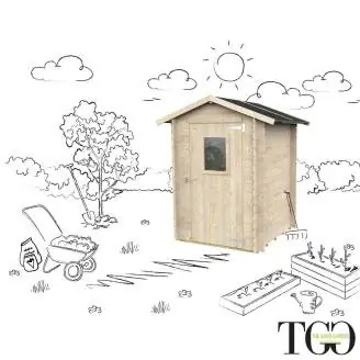 Abri en bois 1,5x1,5 m Jack For Tools avec porte simple fenêtre 146x146 cm