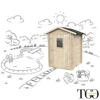 Abri en bois 1,5x1,5 m Jack For Tools avec porte simple fenêtre 146x146 cm
