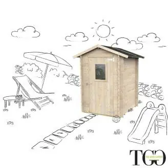 Abri en bois 1,5x1,5 m Jack For Tools avec porte simple fenêtre 146x146 cm
