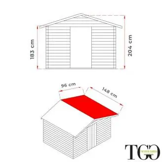 Abri en bois 1,5x1,5 m Jack For Tools avec porte simple fenêtre 146x146 cm