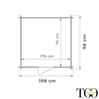 Abri de jardin en bois adossé Jack 2 x 1 m pour outils, porte double vitrée, 198 x 98 cm