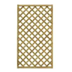 Grille en bois à mailles diagonales Gaia 90x180 cm Couleur naturelle imprégnée en autoclave