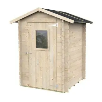 Abri en bois 1,5x1,5 m Jack For Tools avec porte simple fenêtre 146x146 cm