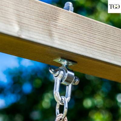 Fungoo SPIDER King Balançoire en bois et jeu d'escalade pour jardin