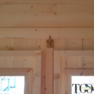 Abri en bois adossée 2x1 m Jack pour outils avec porte double vitrée 198x98 cm