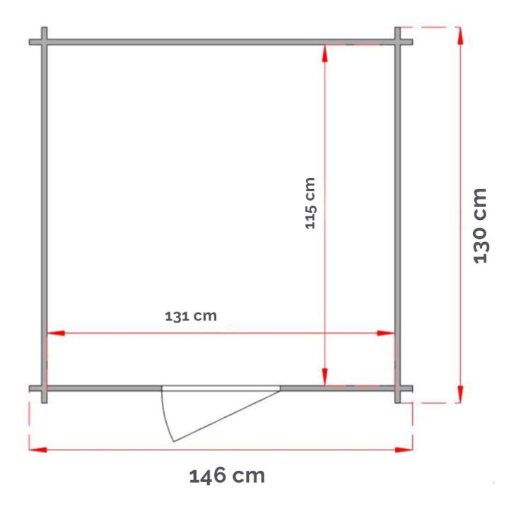 Abri de jardin en bois Mario 146X130 avec porte aveugle simple