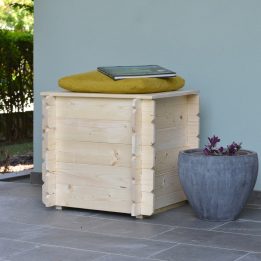 Coffre d'extérieur en bois Gaia 60x60x54H Cm