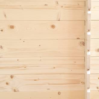 Abri en bois adossée 1,5x1 m Jack pour outils avec porte simple vitrée