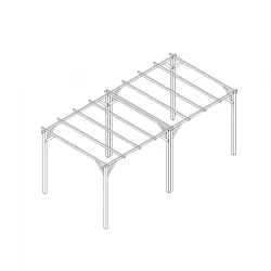Pergola en bois 3x6 pour extérieur et jardin en pin massif