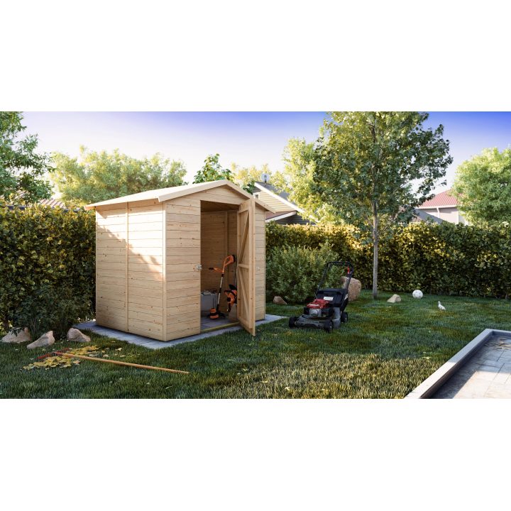 Abri de jardin en bois Lady Small 2 x 1,7 m personnalisable, épaisseur 19 mm