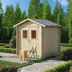 Cabanon à outils en bois 2x2 avec porte à double fenêtre