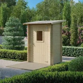 Abri de jardin en bois adossé Jack 1,5 x 1 m pour outils, porte simple vitrée