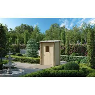 Abri de jardin en bois adossé Jack 1,5 x 1 m pour outils, porte simple vitrée