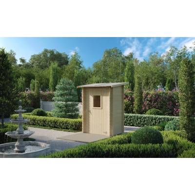Abri de jardin en bois adossé Jack 1,5 x 1 m pour outils, porte simple vitrée