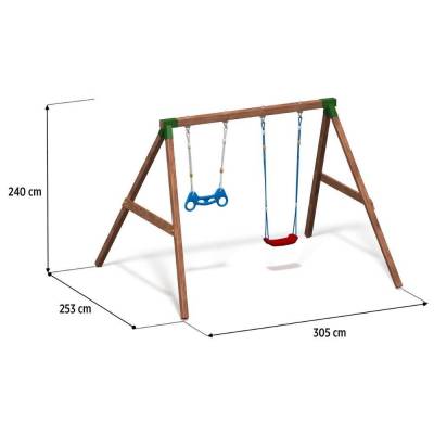 Balançoire en bois Fungoo FLY 2.0, jouet de jardin en bois