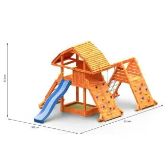 Maisonnette en bois pour enfants avec toboggan Fungoo GIANT SPIDER RED
