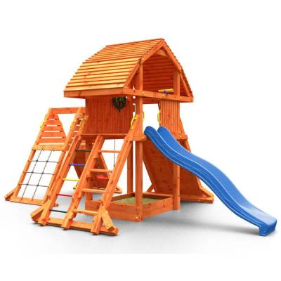 Maisonnette en bois pour enfants avec toboggan Fungoo GIANT SPIDER RED