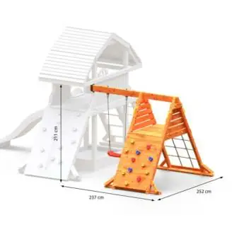 Maisonnette en bois pour enfants avec toboggan Fungoo GIANT SPIDER RED