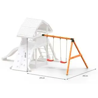 Jeu en bois Fungoo GIANT MOVE RED avec toboggan, balançoire et escalade