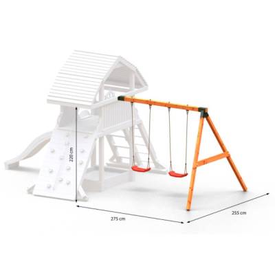 Jeu en bois Fungoo GIANT MOVE RED avec toboggan, balançoire et escalade