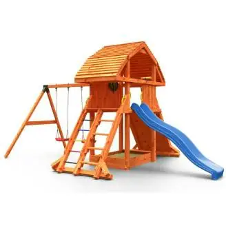 Jeu en bois Fungoo GIANT MOVE RED avec toboggan, balançoire et escalade
