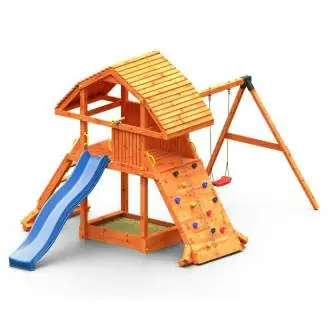 Jeu en bois Fungoo GIANT MOVE RED avec toboggan, balançoire et escalade