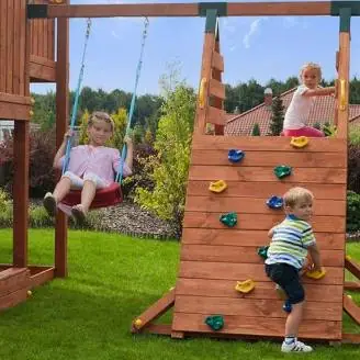 Aire de jeux Fungoo FLUPPI avec bac à sable, structure d'escalade, table de pique-nique, balançoire et toboggan
