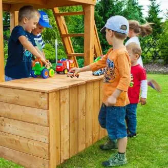 Coffre à jouets en bois Fungoo FORTRESS avec toboggan