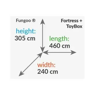 Coffre à jouets en bois Fungoo FORTRESS avec toboggan