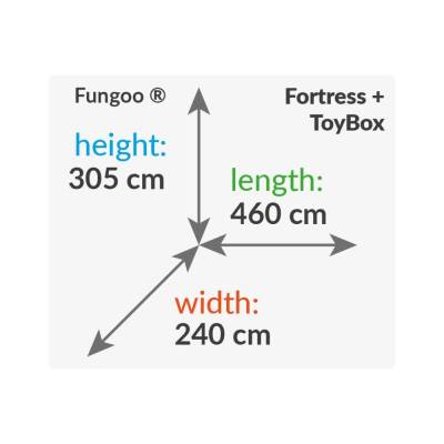 Coffre à jouets en bois Fungoo FORTRESS avec toboggan