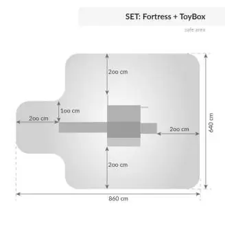 Coffre à jouets en bois Fungoo FORTRESS avec toboggan
