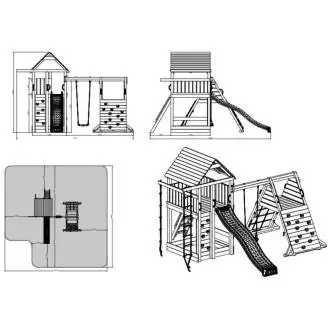 Aire de jeux pour enfants en bois Fungoo FORTRESS Spider