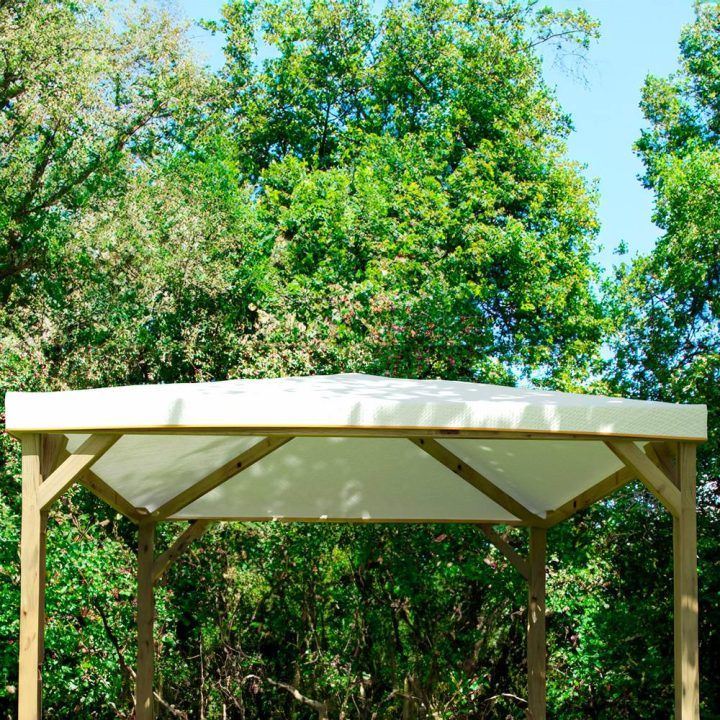 Bâche en PVC anti-grêle pour tonnelle 3x3 blanc