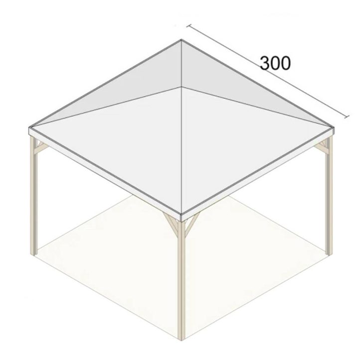 Bâche en PVC anti-grêle pour tonnelle 3x3 blanc