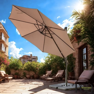 Parapluies - Parapluie inclinable 3x3 en aluminium Positano