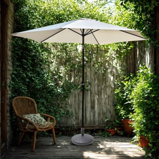 Parasol d'extérieur inclinable Amalfi 3x3 en aluminium avec base