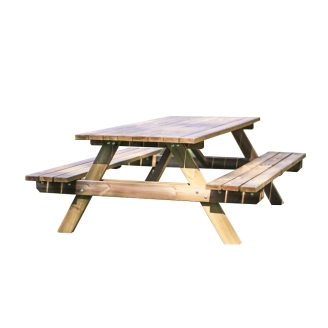 Happytime 35mm Banc en bois Table de pique-nique Ensemble de jardin à bière pour jardin et terrasse 180 x 150 x 70 cm