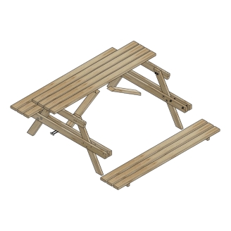 Happytime 35mm Banc en bois Table de pique-nique Ensemble de jardin à bière pour jardin et terrasse 180 x 150 x 70 cm