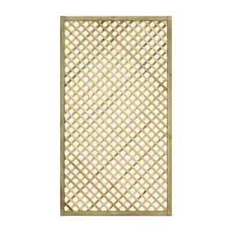 Trellis en bois à maille diagonale Gaia S 90x180 cm couleur naturelle, traité en autoclave