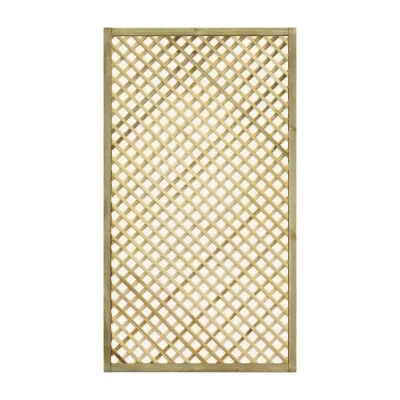 Trellis en bois à maille diagonale Gaia S 90x180 cm couleur naturelle, traité en autoclave