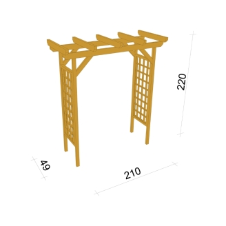 Pergola pour rosiers 210x49x220 cm en bois traité en autoclave