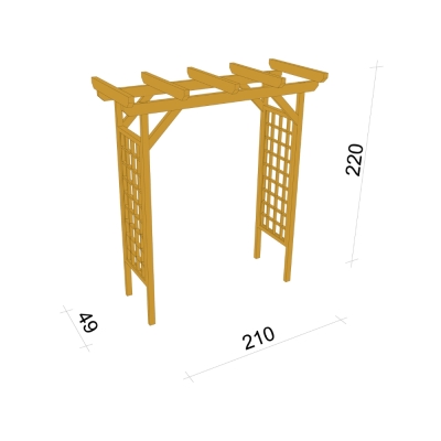 Pergola pour rosiers 210x49x220 cm en bois traité en autoclave