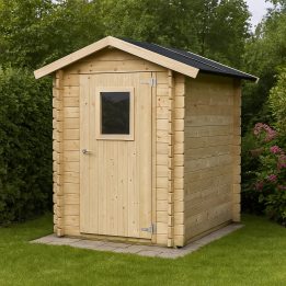 Abri de jardin en bois Jack 1,5 x 1,5 m pour outils, porte simple vitrée, 146 x 146 cm