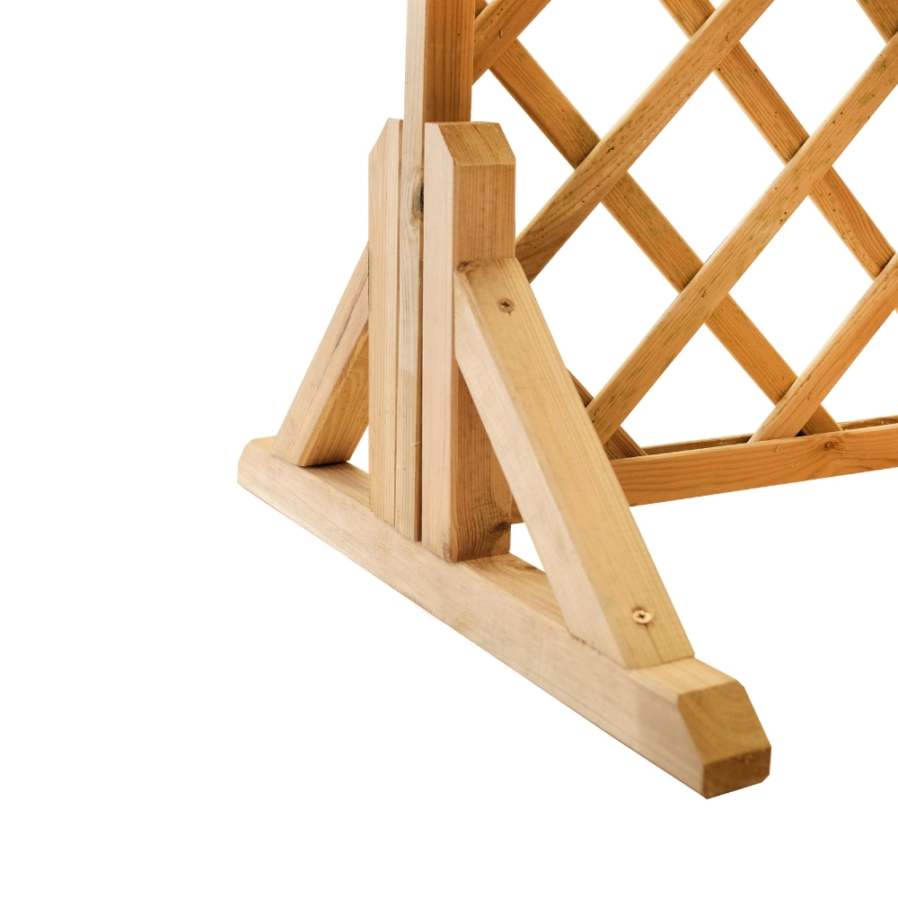 Base universelle en bois pour le support de treillis de jardin