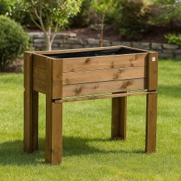 Jardinière surélevée d'extérieur en bois GardenBox couleur châtaigne 81 x 44 x 80 cm