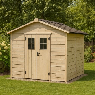 Maison en bois Jack avec porte double fenêtre 248 x 248 cm