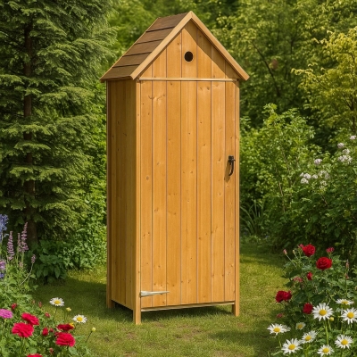 Mobilier d'extérieur - Armoire d'extérieur en bois utile 3 - 77x54x1...