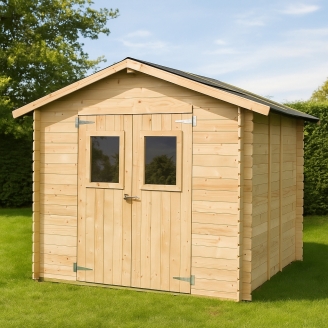 Maison en bois Jack avec porte double fenêtre 248 x 248 cm